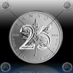 1oz KANADA $5 "25 let Maple Leaf" 2013 1oz KANADA $5 "25 let Maple Leaf" 2013